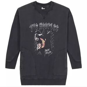NWT The Kooples Printed Graphic Sweatshirt, Size FR 2/US 6, Color Faded Black